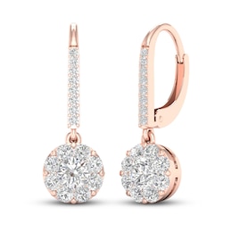 Diamond Earrings 1 ct tw Round 14K Rose Gold