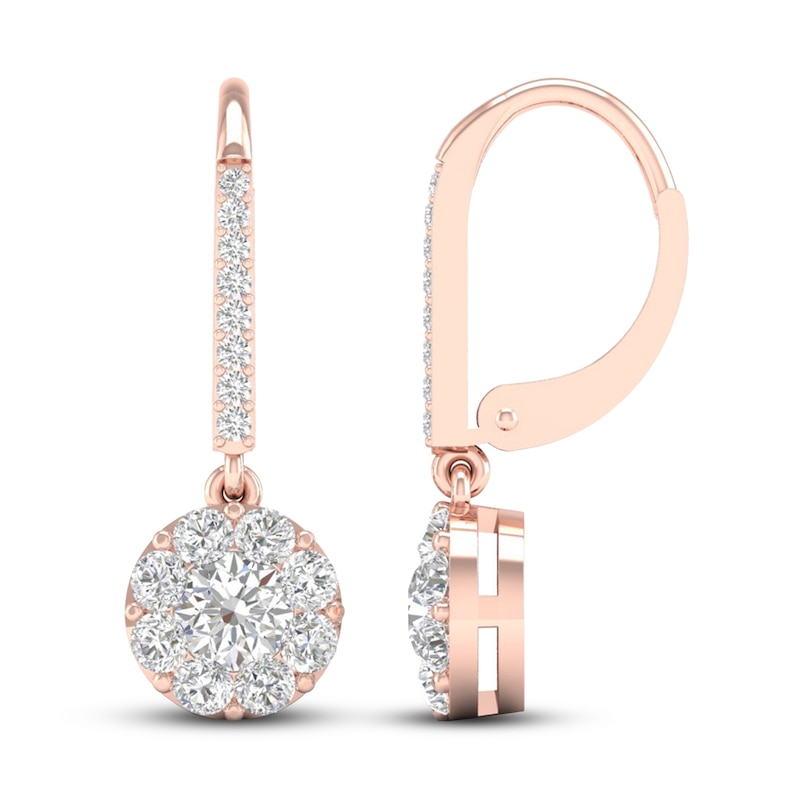 Main Image 2 of Diamond Earrings 1 ct tw Round 14K Rose Gold