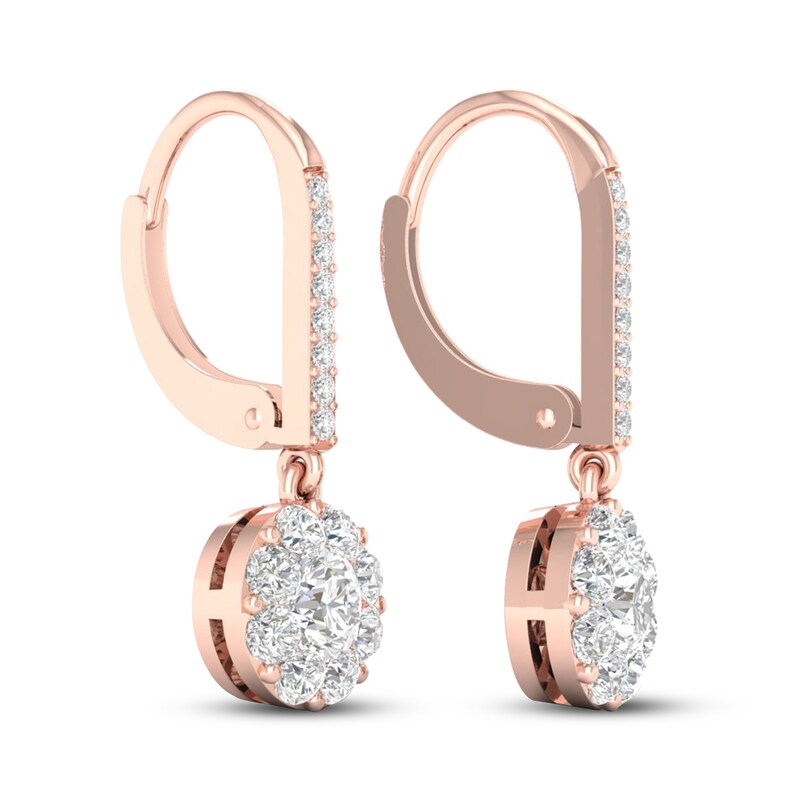 Main Image 4 of Diamond Earrings 1 ct tw Round 14K Rose Gold