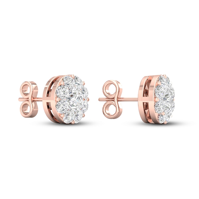 Diamond Stud Earrings 1 1/2 ct tw Round 14K Rose Gold | Jared