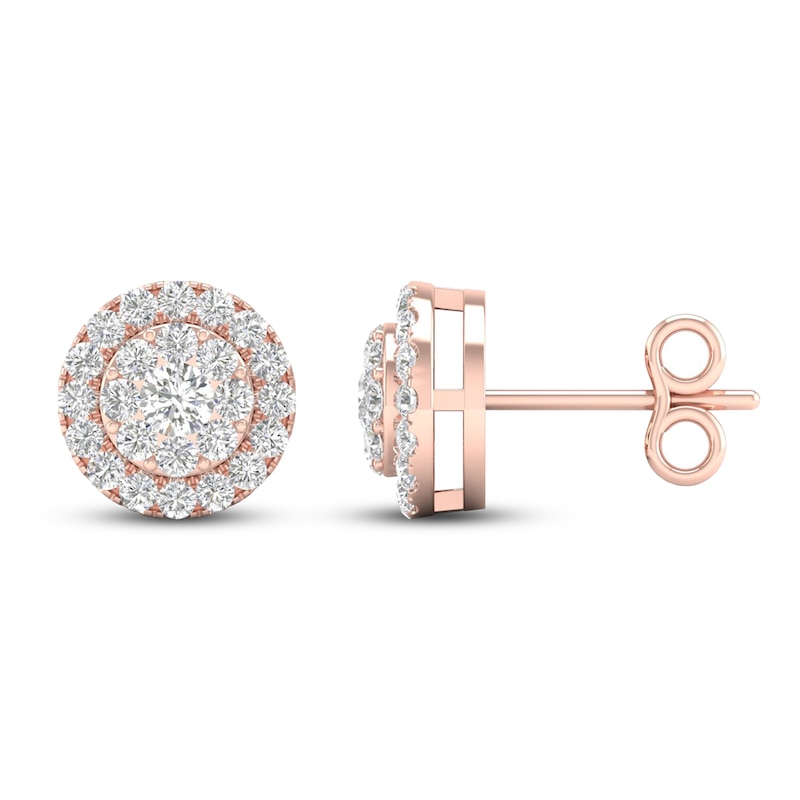 Diamond Stud Earrings 1/2 ct tw Round 10K Rose Gold