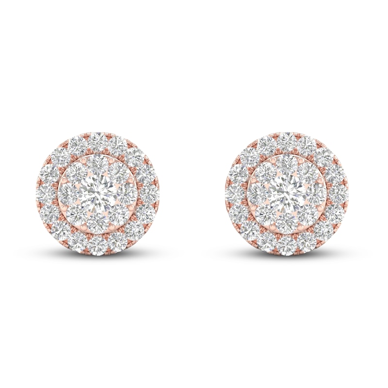 Diamond Stud Earrings 1/2 ct tw Round 10K Rose Gold