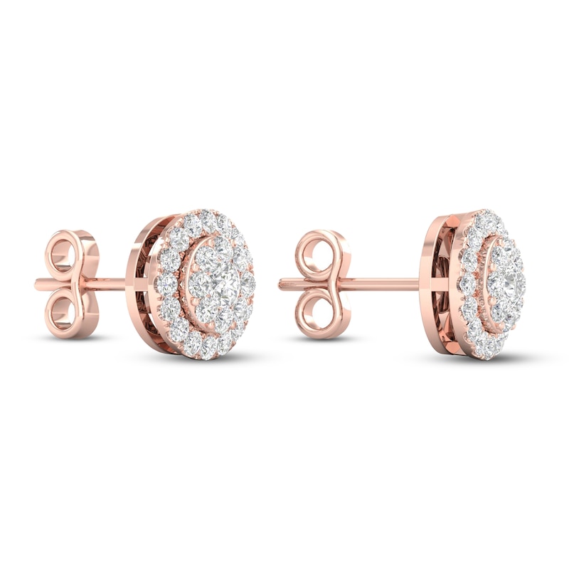 Diamond Stud Earrings 1/2 ct tw Round 10K Rose Gold