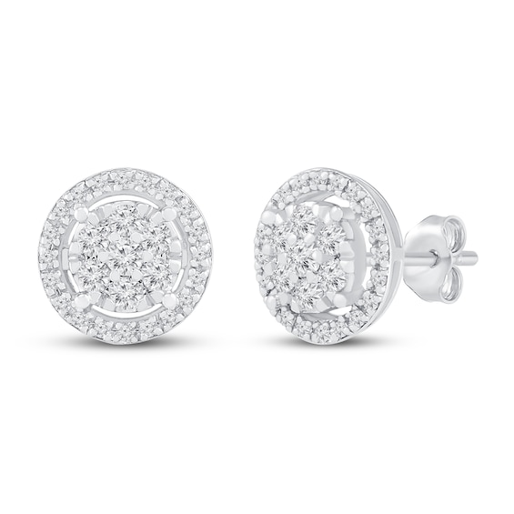 Diamond Earrings 14 ct tw Round 10K White Gold