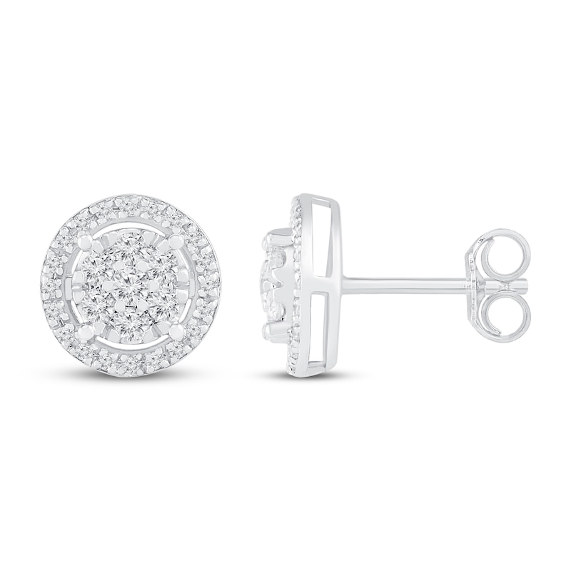 Main Image 2 of Diamond Earrings 1/4 ct tw Round 10K White Gold