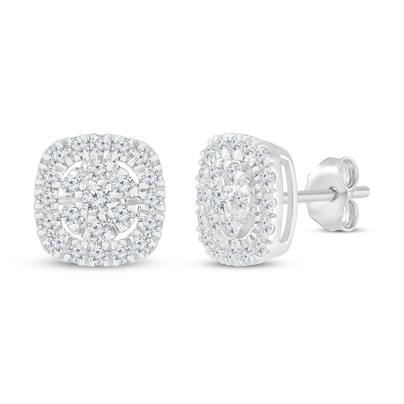 Diamond Stud Earrings 3/8 ct tw Round 10K White Gold