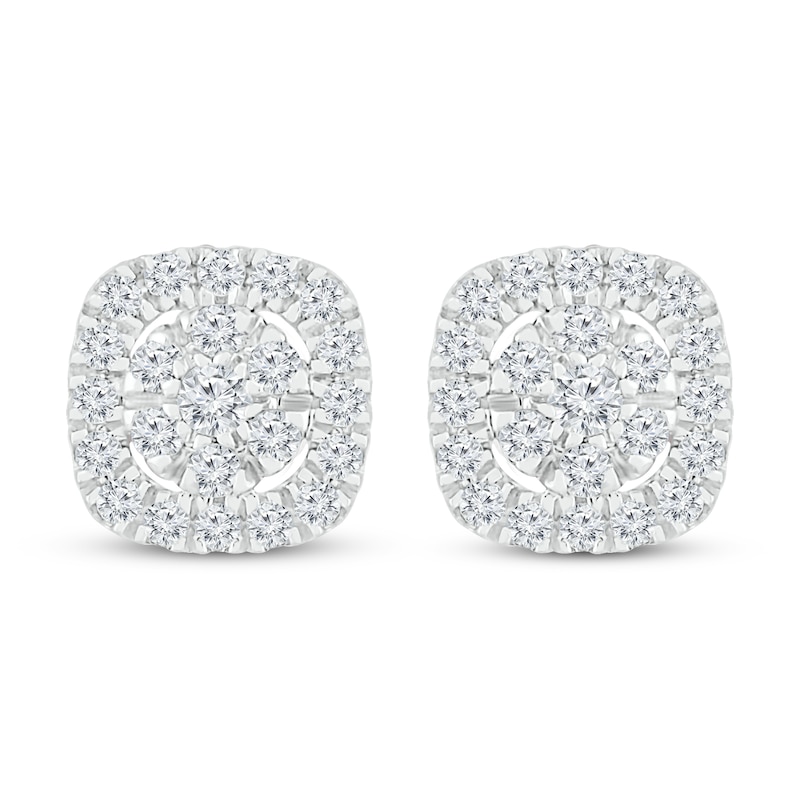 Diamond Stud Earrings 3/8 ct tw Round 10K White Gold