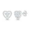 Diamond Heart Stud Earrings 1/4 ct tw Round 10K White Gold