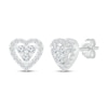 Thumbnail Image 1 of Diamond Heart Stud Earrings 1/4 ct tw Round 10K White Gold
