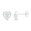 Thumbnail Image 1 of Diamond Heart Stud Earrings 1/4 ct tw Round 10K White Gold