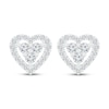 Thumbnail Image 3 of Diamond Heart Stud Earrings 1/4 ct tw Round 10K White Gold