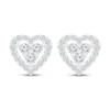 Thumbnail Image 2 of Diamond Heart Stud Earrings 1/4 ct tw Round 10K White Gold