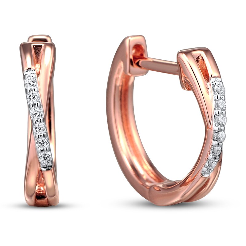 Main Image 1 of Diamond Earrings 1/20 ct tw Round 10K Rose Gold