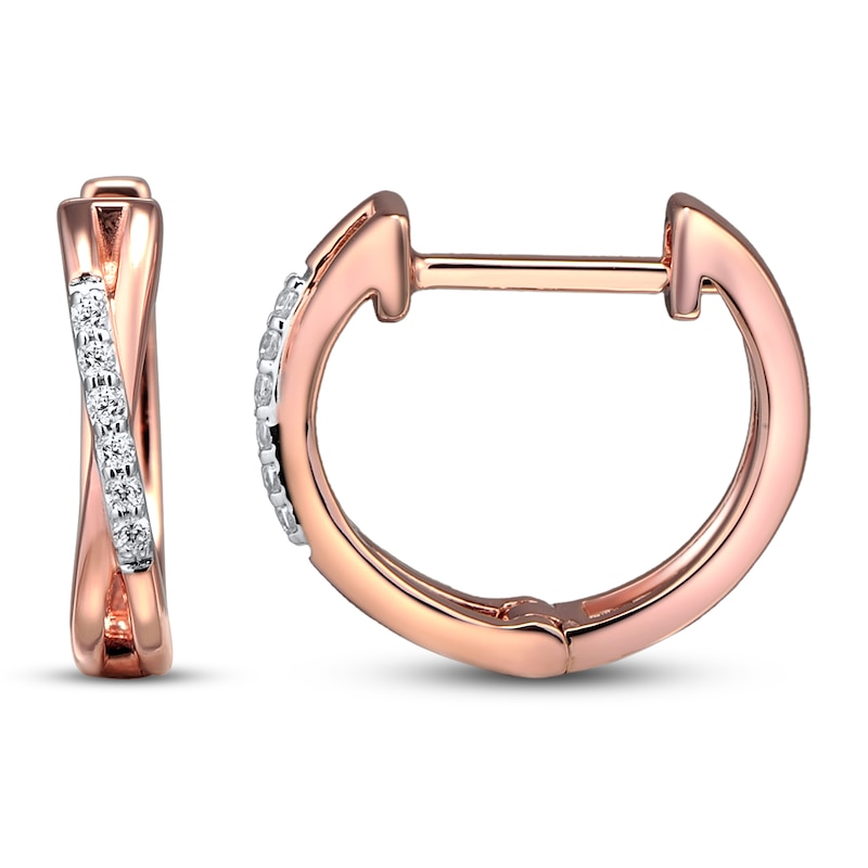 Main Image 2 of Diamond Earrings 1/20 ct tw Round 10K Rose Gold