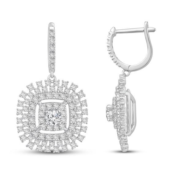 Diamond Earrings 158 ct tw Round 18K White Gold