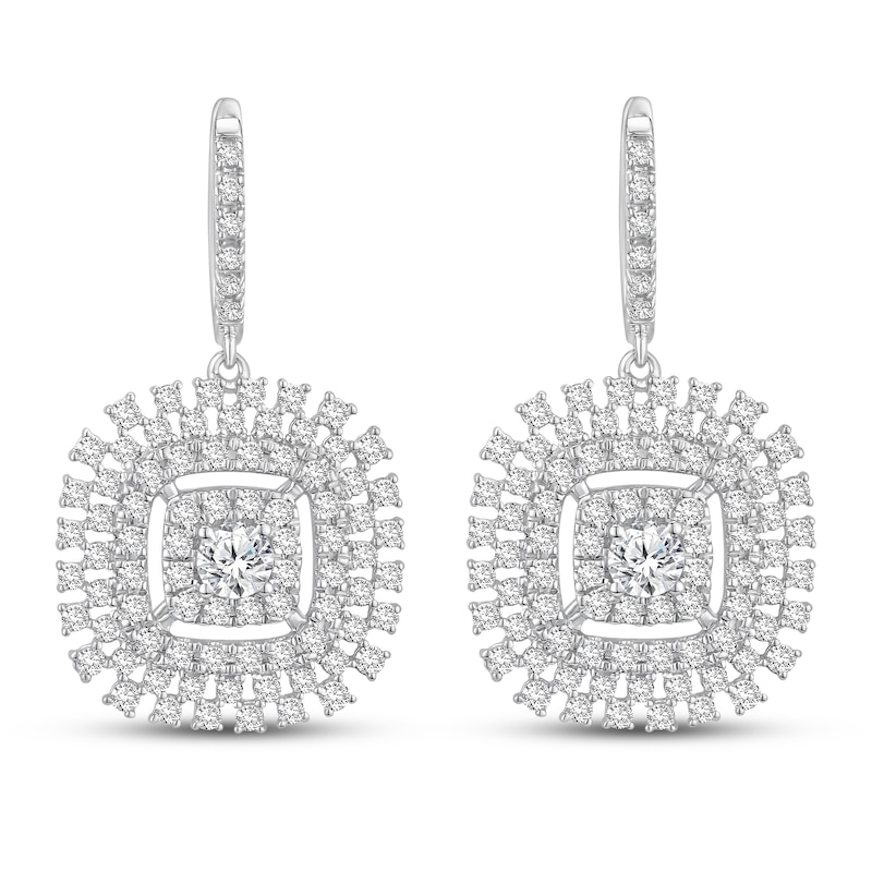 Main Image 2 of Diamond Earrings 1-5/8 ct tw Round 18K White Gold