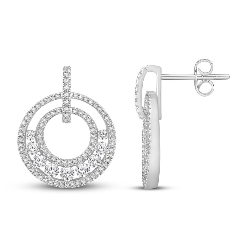 Main Image 1 of Diamond Earrings 2 ct tw Round 18K White Gold