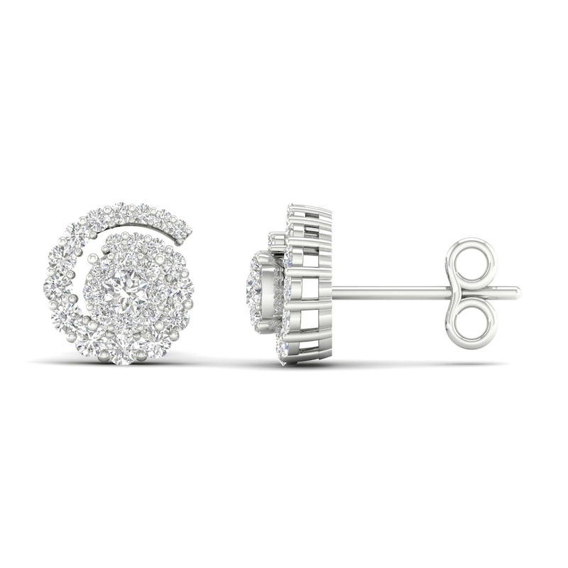 Diamond Earrings 1/2 ct tw Round 14K White Gold