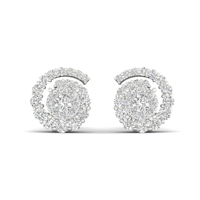 Diamond Earrings 1/2 ct tw Round 14K White Gold