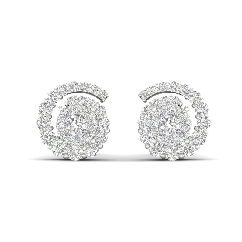 Main Image 3 of Diamond Earrings 1/2 ct tw Round 14K White Gold