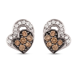 Le Vian Chocolate Diamond Earrings 1/4 ct tw Round 14K Vanilla Gold