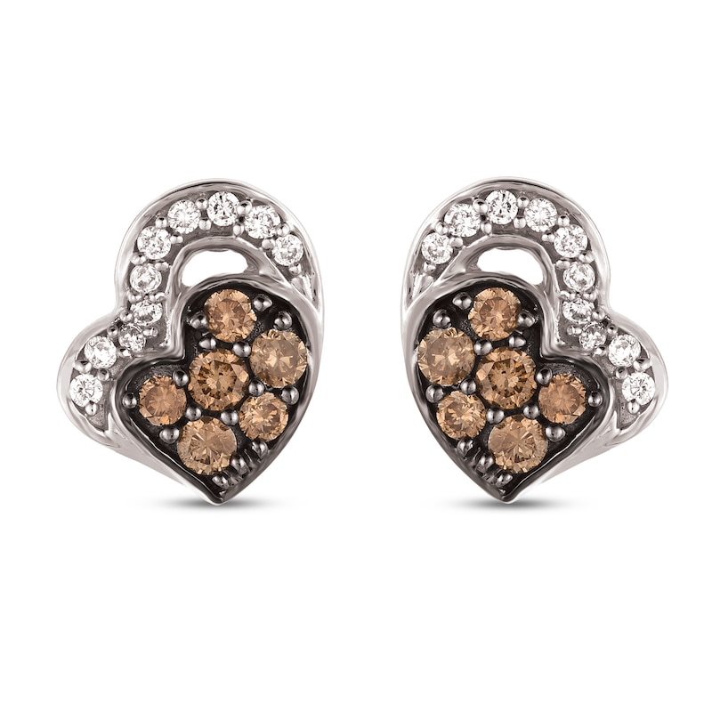 Main Image 1 of Le Vian Chocolate Diamond Earrings 1/4 ct tw Round 14K Vanilla Gold