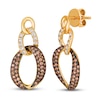 Thumbnail Image 1 of Le Vian Chocolate Diamond Earrings 1-1/8 ct tw Round 14K Honey Gold
