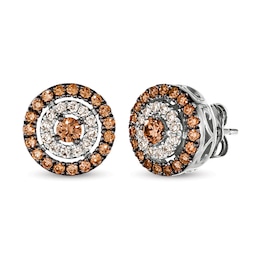 Le Vian Chocolate Diamond Earrings 5/8 ct tw Round 14K Vanilla Gold