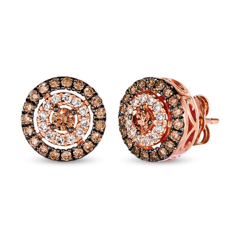 Main Image 1 of Le Vian Diamond Earrings 5/8 ct tw Round 14K Strawberry Gold