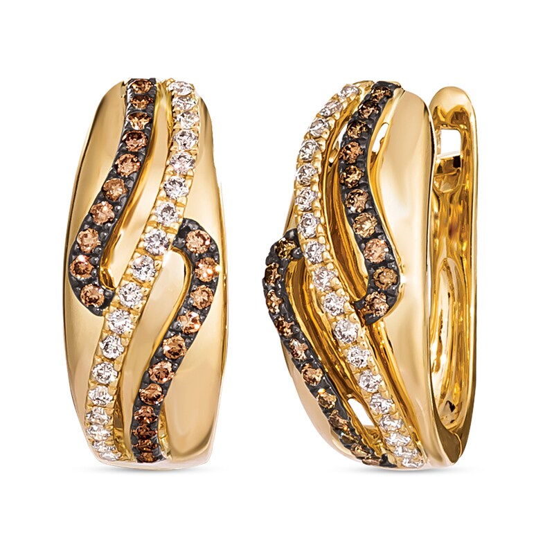 Main Image 1 of Le Vian Diamond Earrings 3/8 ct tw Round 14K Honey Gold