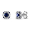Thumbnail Image 1 of Vera Wang WISH Blue Sapphire Stud Earrings 1/6 ct tw Diamonds 10K White Gold