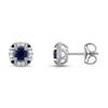 Vera Wang WISH Blue Sapphire Stud Earrings 1/6 ct tw Diamonds 10K White Gold