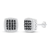 Thumbnail Image 1 of Black & White Diamond Stud Earrings 1/2 ct tw Round Sterling Silver