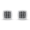 Black & White Diamond Stud Earrings 1/2 ct tw Round Sterling Silver