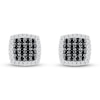 Thumbnail Image 3 of Black & White Diamond Stud Earrings 1/2 ct tw Round Sterling Silver