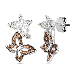 Le Vian Diamond Butterfly Earrings 1/3 ct tw Round 14K Vanilla Gold
