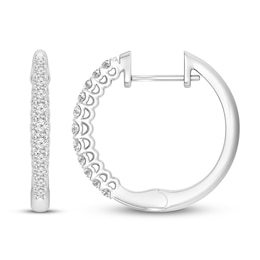 Diamond Hoop Earrings 1/4 ct tw Round 10K White Gold