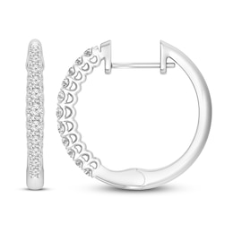 Diamond Hoop Earrings 1/2 ct tw Round 10K White Gold