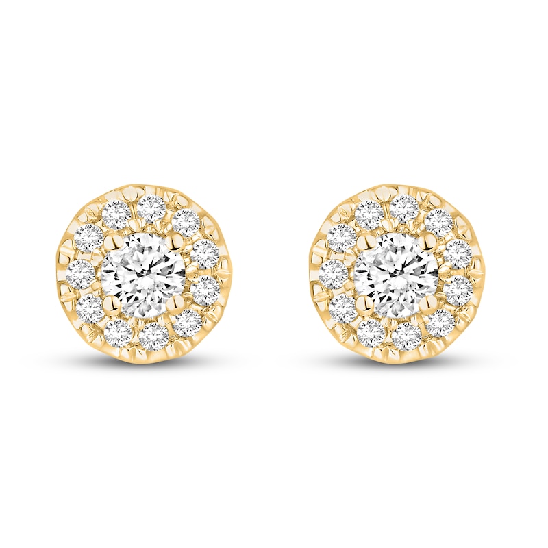 Main Image 2 of Diamond Stud Earrings 1/2 ct tw Round 18K Yellow Gold