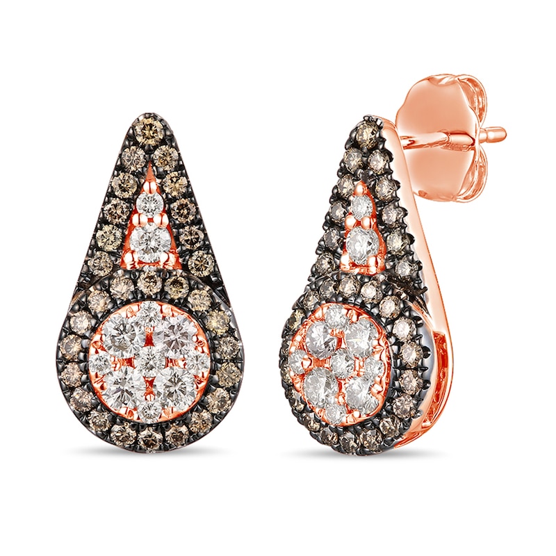 Main Image 1 of Le Vian Diamond Earrings 3/4 ct tw Round 14K Strawberry Gold