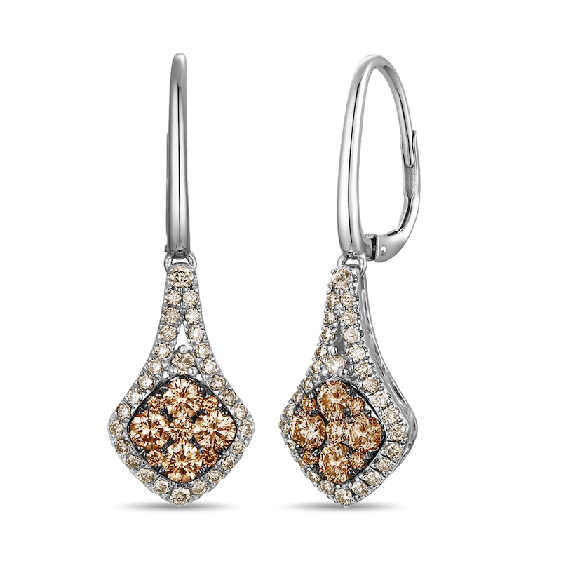 Main Image 1 of Le Vian Diamond Earrings 1-1/3 ct tw Round 14K Vanilla Gold