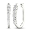Thumbnail Image 1 of Lab-Grown Diamond Hoop Earrings 1 ct tw Round 14K White Gold