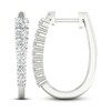 Thumbnail Image 2 of Lab-Grown Diamond Hoop Earrings 1 ct tw Round 14K White Gold