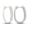 Thumbnail Image 3 of Lab-Grown Diamond Hoop Earrings 1 ct tw Round 14K White Gold