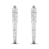 Thumbnail Image 4 of Lab-Grown Diamond Hoop Earrings 1 ct tw Round 14K White Gold