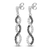 Thumbnail Image 1 of Black & White Diamond Dangle Earrings 1/4 ct tw Round 14K White Gold