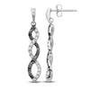Thumbnail Image 2 of Black & White Diamond Dangle Earrings 1/4 ct tw Round 14K White Gold