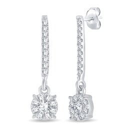 Diamond Earrings 1/2 ct tw Round 10K White Gold
