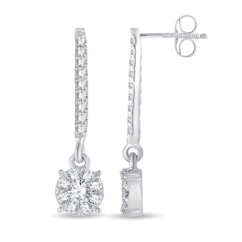 Diamond Earrings 1/2 ct tw Round 10K White Gold