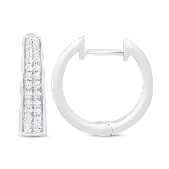 Diamond Hoop Earrings 14 ct tw Round 10K White Gold